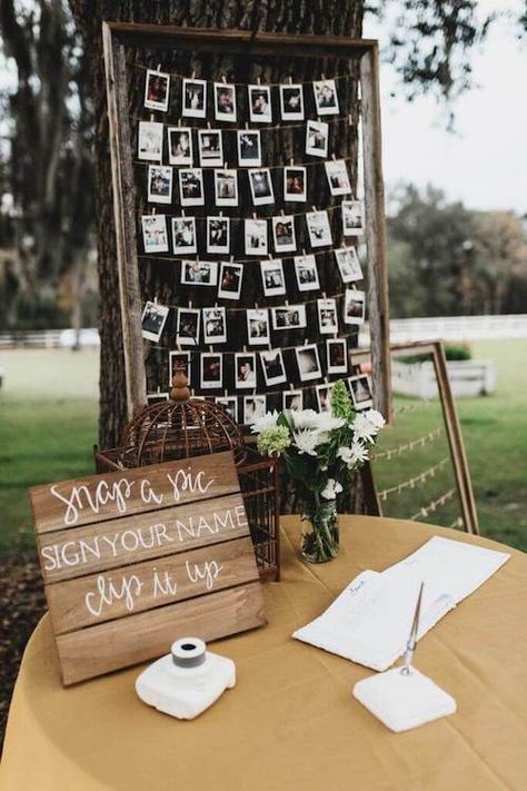30+ Latest Cute Grad Party Ideas You Will Love This Year - Girl Shares Tips Fun Wedding Guest Book Ideas, Polaroid Wedding Guest Book, Diy Wedding Photo Booth, Event Planning Guide, Polaroid Wedding, Wedding Invitations With Pictures, Wedding Guest Book Unique, Wedding Planning Timeline, Diy Photo Booth