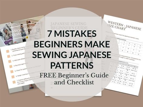 7 Mistakes Beginners Make when Trying Japanese Sewing Patterns - Sew in Love Kawaii Sewing, Basic Dress Pattern, Simple Dress Pattern, Japanese Sewing Patterns, Wrap Dress Pattern, Japanese Pattern, Japanese Sewing, Japanese Kawaii, Garment Pattern