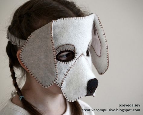 Creative Compulsive: Bouncy, Happy, Labrador Mask Happy Labrador, Raccoon Mask, Wolf Mask, Kostum Cosplay, Dog Mask, Felt Mask, Japanese Dogs, Cat Face Mask, Selling Handmade Items