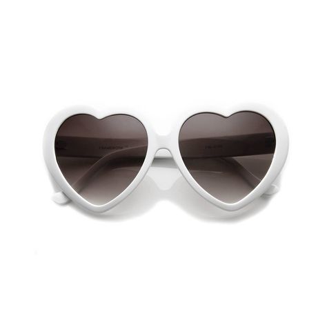 White Heart Sunglasses, Sunglasses Cute, Round Lens Sunglasses, Clear Glasses Frames, Cat Eye Colors, Fake Glasses, Heart Shaped Glasses, Metal Frame Glasses, Heart Glasses