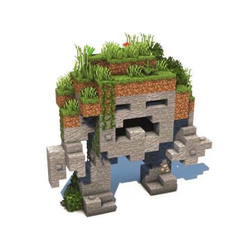 Earth Golem Statue Decoration Nature, Earth Golem, Earthy House, Minecraft Materials, Minecraft Tree, Minecraft Earth, Minecraft Statues, Minecraft Wall, Oak House