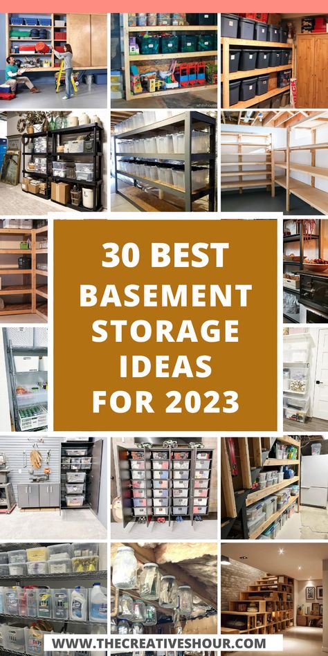 Don't let your unfurnished basement become a dark and forgotten abyss of clutter. Instead, transform it into a well-organized and functional space with these ingenious basement storage ideas. From optimizing small spaces to utilizing every nook and cranny, we have the inspiration you need to turn your basement into a haven of order and efficiency. Whether you're a DIY enthusiast or seeking creative hacks, let's explore how you can create the perfect storage solutions for your basement. Basement Remodel Storage Ideas, Unfinished Basement Shelving, Shelving For Basement Storage, Organization Ideas For Basement Storage, Shelving Ideas For Basement, Diy Basement Organization Ideas, Unfinished Basement Ideas Storage, Shelving Systems Diy, Ideas For Small Basements