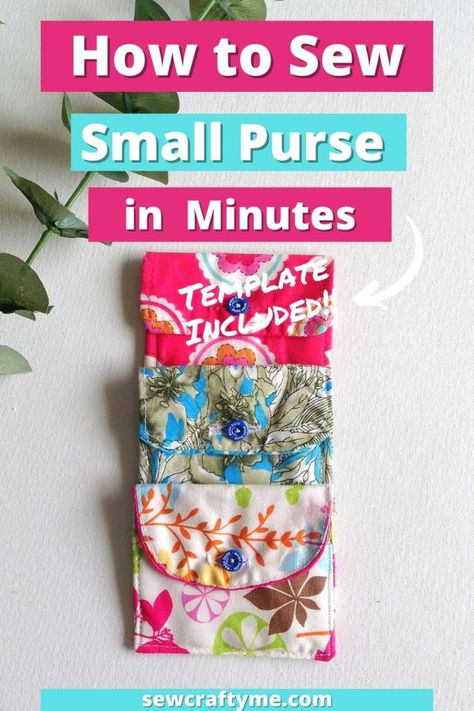 Fabric Wallets For Women, Purse Pouch Pattern, Small Scrap Sewing Projects, Quick And Easy Pouch Template, Free Sewing Purse Patterns, Small Gifts To Make For Friends, How To Make A Purse Out Of Fabric, Small Gifts To Sew, Diy Small Pouch