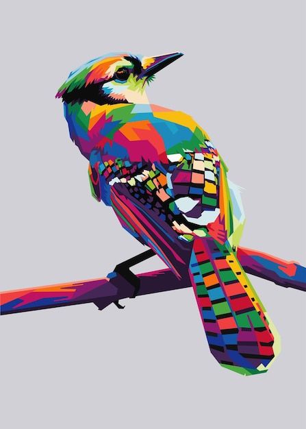 Pop Art Animals Painting, Abstract Bird Painting, Animal Pop Art, Bird Abstract, Hand Drawn Arrows, Pop Art Animals, Fashion Poster Design, Mosaic Animals, Mosaic Birds