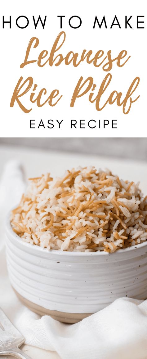 Lebanese rice pilaf with vermicelli and cinnamon Lebanese Rice, Vegetarian Stew, Rice Pilaf Recipe, Pilaf Recipe, Quick Family Meals, Pilaf Recipes, Recipes With Few Ingredients, Middle Eastern Dishes, Rice Pilaf