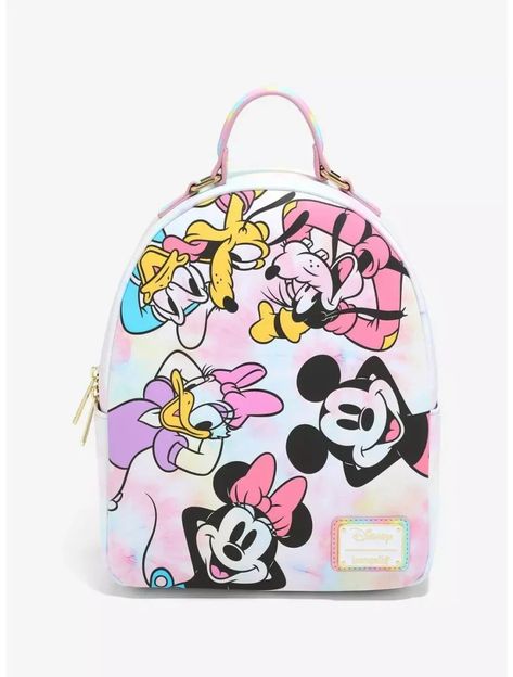 BoxLunch Exclusive Mickey And Friends Tie Dye Loungefly Backpack Available Now! Disney Outfits Summer, Mickey Mouse Bag, Loungefly Backpack, Holiday Handbag, Backpack Organization, Disney Pixar Up, Disney Friends, Disney Handbags, Loungefly Bag