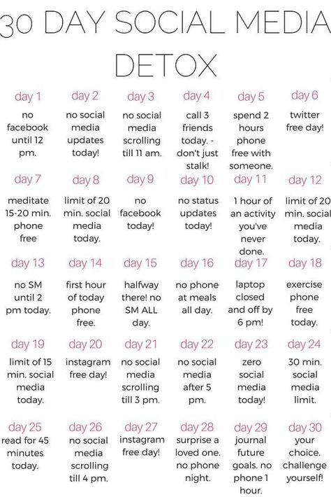 I actually really love this idea. Could I ever do it? Bahahahhaha. 30 Day Challenge, 30 Day Challenge List, Detox Day, Detox Challenge, Social Media Detox, Vie Motivation, Digital Detox, Mac Miller, Self Care Activities