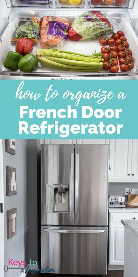 How to organize a french door refrigerator. Make the most out of all the food storage space and create a system that works for your family. Organisation, French Door Refrigerator Organization, French Door Fridge Organization, Lg French Door Refrigerator, Refrigerator Ideas, Diy Pantry Organization, Clean Refrigerator, Fridge French Door, Refrigerator Lg