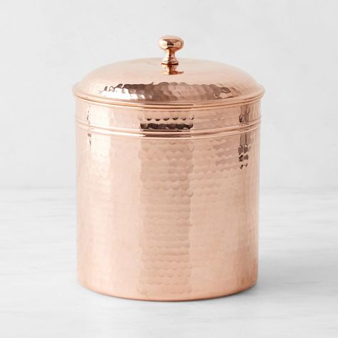 Williams Sonoma Hammered Copper Canisters | Williams Sonoma