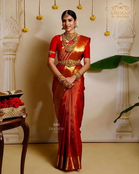 Diadem’s red pure silk saree with golden zari is a timeless classic!

Visit Diadem at Nungambakkam now to make this pure kanchipuram silk saree yours.

For enquiries,
📞 Call/ WhatsApp - +91 91500 74439

Stylist: @neelam_stylist
Makeup: @shaash.makeup
Photographer: @suntimjain

#silksarees #kanchipuramsaree #silksarees #saree #diadem #shopnow #sareelove
#sareecollection #redsaree #redsilksaree Kanchipuram Silk Saree Wedding Red, Red Bridal Kanjeevaram Saree, Red Kanjivaram Saree Silk Bridal, Red Kanchipuram Saree Bride, Red Silk Saree Kanchipuram, Red Golden Saree, Red Kanjivaram Saree Silk, Red Kanchipuram Saree, Red Kanjeevaram Saree