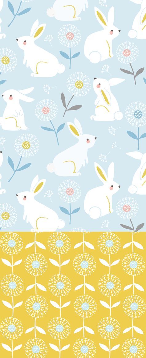 Bunny Pattern Illustration, Easter Pattern, Easter Illustration, Rabbit Pattern, Kids Patterns, Unique Kids, Kids Books, Pattern Designs, Pretty Patterns