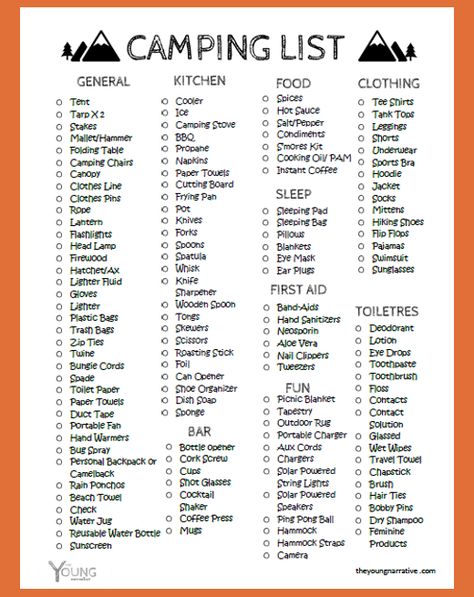 Free Printable: The Ultimate Car Camping Checklist - The Young Narrative Auto Camping, Car Camping Checklist, Bil Camping, Zelt Camping, Camping Bedarf, Camping Snacks, Camping Packing List, Camping Diy, Vans Girl