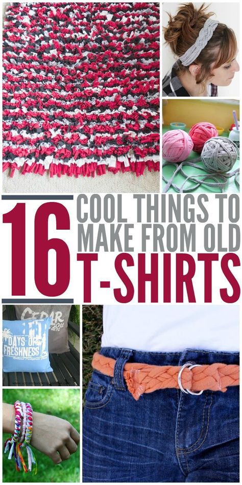 Awesome DIY t shirt projects that are most no sew! Those are my kind of upcycle crafts!! T Shirt Projects, Gamle T Shirts, Tee Shirt Crafts, Sew Shirt, Shirt Upcycle, Upcycle Crafts, Gold Man, Diy Tricot, Tshirt Diy