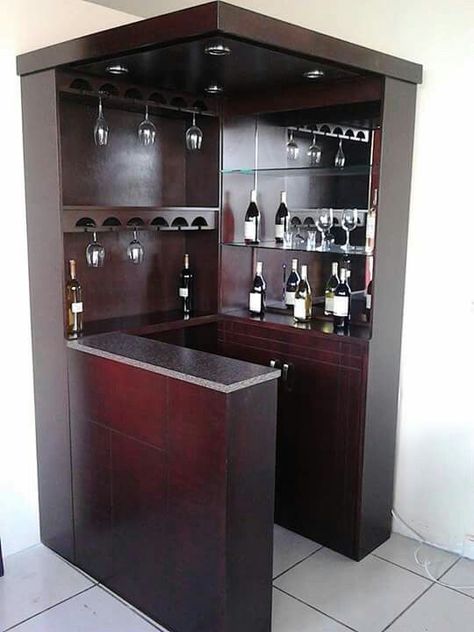 Corner Bar Ideas For Home, Home Bar Ideas Small Corner, Small Bar Ideas For Home, Home Bar Ideas Small, Corner Liquor Cabinet, Bar Counter Design Home, Corner Bar Ideas, Corner Home Bar, Small Bar Ideas