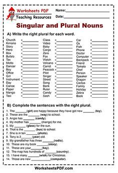 Worksheets PDF - Singular and Plural Nouns free printables Singular And Plurals Worksheet, Nouns Singular And Plural Worksheet, Noun Practice Worksheets, Singular To Plural Worksheet, Singular Nouns Worksheet, Singular Nouns And Plural Nouns, English Plurals Worksheets, Plural Singular Worksheet, Noun And Pronoun Worksheets