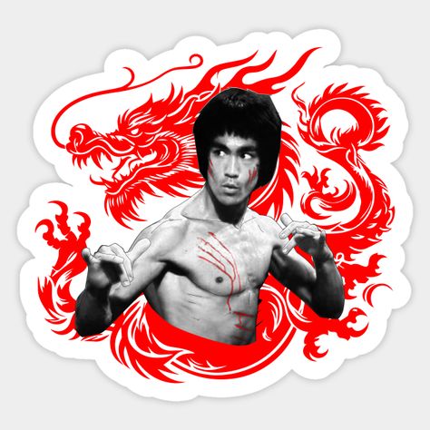 Bruce Lee in Enter The Dragon (Red Version) features the iconic actor and martial artist as seen in the classic film from 1973. This design from Cool Dojo shows off his character Lee and his ripped muscles in a cool fighting pose. -- Choose from our vast selection of stickers to match with your favorite design to make the perfect customized sticker/decal. Perfect to put on water bottles, laptops, hard hats, and car windows. Everything from favorite TV show stickers to funny stickers. For men, wo Martial Artists, Bruce Lee Dragon, Ripped Muscle, Enter The Dragon, Martial Artist, Dragon Design, Classic Films, Bruce Lee, The Dragon