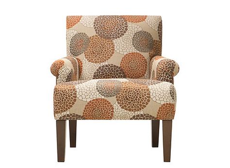 Perfect for an entryway or reading nook, this Mum accent chair can make a beautiful addition to any home. Guests will love the eye-catching, chrysanthemum-inspired pattern, and the neutral hues make it a natural match for almost any color scheme. Pattern Accent Chair, Accent Chairs & Armchairs, Raymour And Flanigan, Patterned Chair, Hearth And Home, Colorful Chairs, Colorful Furniture, Reading Nook, Club Chairs