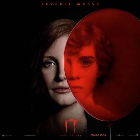 IT Chapter 2 Poster | Beverly Marsh (Jessica Chastain / Sophia Lillis) Stephen King Books, Es Pennywise, Demogorgon Stranger Things, It Chapter 2, It Chapter Two, Beverly Marsh, Stephen King Movies, Film Horror, Pennywise The Clown