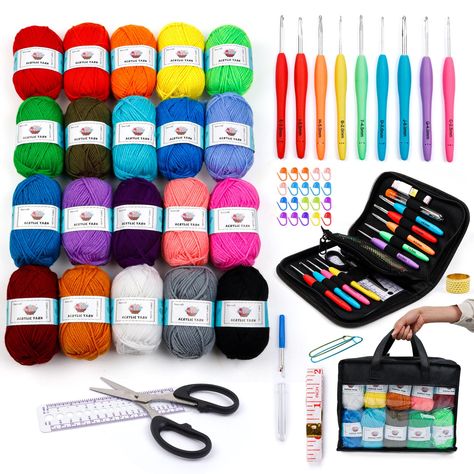Cup Cozy Pattern, Ergonomic Crochet Hook, Yarn Balls, Crochet Coaster Pattern, Yarn Skein, Yarn Ball, Crochet Kit, Accessories Set, Crochet Coasters
