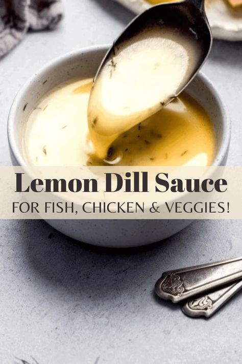 Dill Sauce For Fish, Lemon Butter Dill Sauce, Lemon Sauce For Fish, Sauce For Fish, Weeknight Dinner Recipes, Lemon Dill Sauce, Homemade Sauce Recipes, Lemon Dill, Dill Sauce