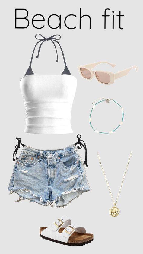 #outfitinspo #beach Beach Mom Aesthetic Outfit, Cute Beach Outfits Aesthetic, Cute Summer Outfits Beach, Beach Outfit Y2k, Beach Vacation Outfit Inspiration, Beach Town Aesthetic Outfit, Summer Fits Beach, Outfits For Beach, Beach Outfits Ideas