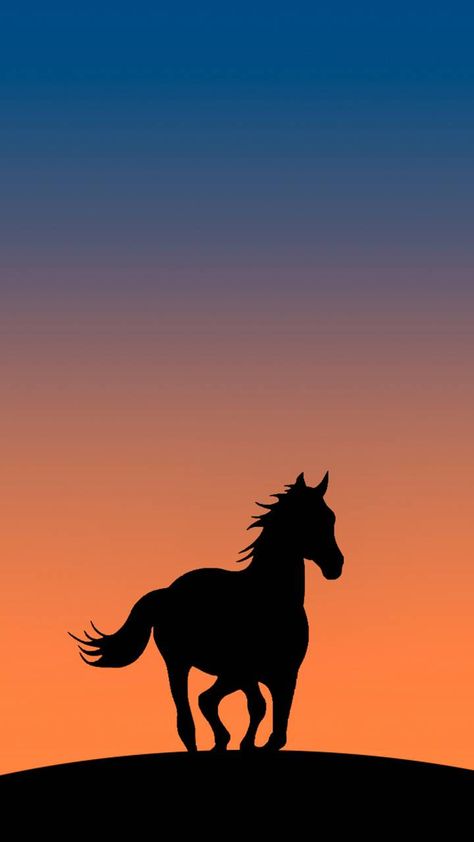 Horse Wallpapers, Silhouette Wallpaper, Country Girl Life, Minimal Painting, Sunset Silhouette, Horse Wallpaper, Android Wallpaper Flowers, Unicorn Horse, Horse Aesthetic