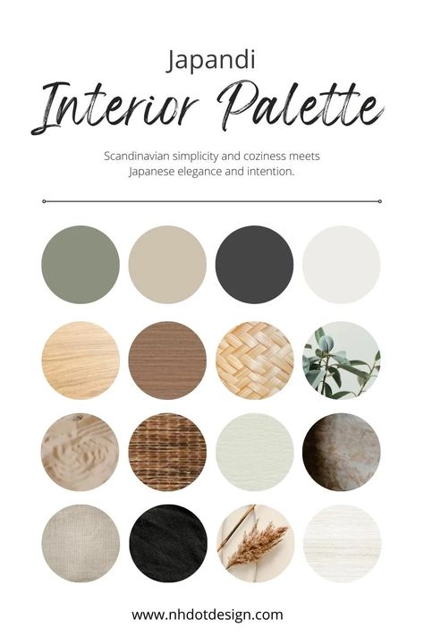 Design Color Palette Inspiration, Japandi French Interior, Japandi Flat Design, Japandi Wood Color, Contemporary Japandi Interiors, Art And Interior Design, Japandi Bedroom Wall Color, Japandi Bedroom Paint Colors, Japandi Country House