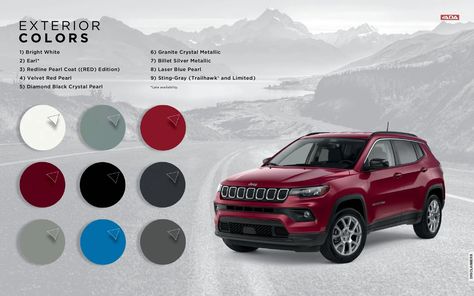 Compass, Jeep 2022, Jeep Compass 2022, Jeep Compass, Blue Pearl, Exterior Colors, Crystal Pearls, Black Crystals, Bright White
