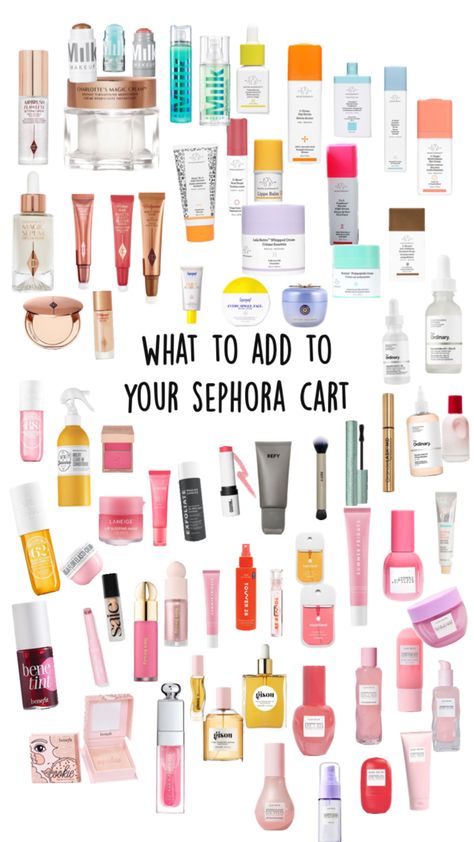 trendy Trendy Skincare And Makeup, Best Things To Get At Sephora, Makeup Nessecities List, Best Things To Buy At Sephora, Make Up And Skin Care Products, Skincare And Makeup Wishlist, What To Buy From Sephora, Cheap Good Skincare Products, Popular Beauty Products