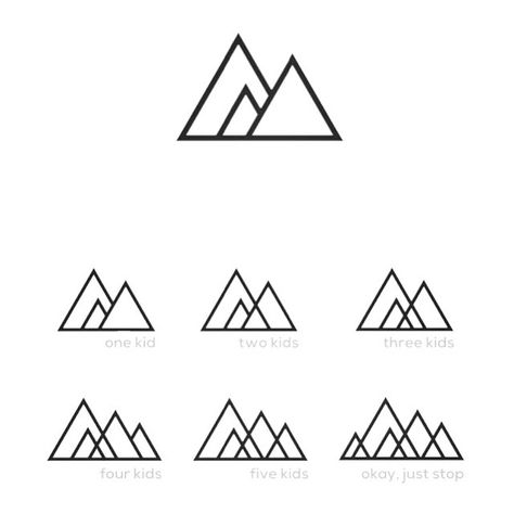 A progressive mountain range. so cool. represent your family with mountains. You can add more as your family grows. Family First Tattoo, Attract Tattoo, Sister Symbols, Simbolos Tattoo, Cream Tattoo, Family Tree Tattoo, Mountain Logo, Small Tattoos With Meaning, Sibling Tattoos