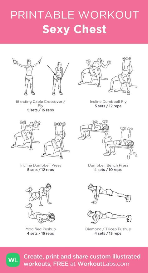 Sexy Chest: my custom printable workout by @WorkoutLabs #workoutlabs #customworkout  ****(missing flat fly dumbbell (4-10) & Low to High Cable Fly (4- 12))**** Printable Exercise Chart Workout, Chest Weight Workout, Cable Chest Workout, Gym Workouts Women Beginner, Dumbbell Chest Workout, Bike Workouts, Chest Workout Women, Workout Gym Routine, Gear Bicycle