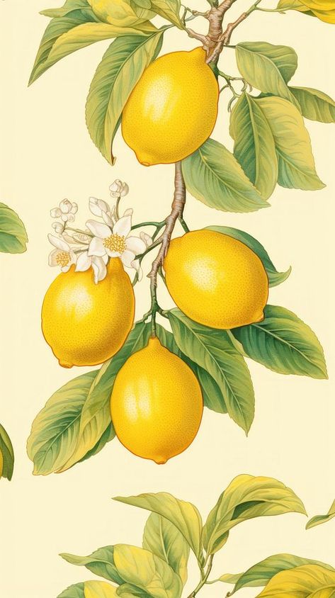 Lemon Background, Lemon Branch, Japanese Art Styles, Lemon Flowers, Pet Spaces, Personalized Posters, Unique Poster, Lemon Tree, Abstract Nature