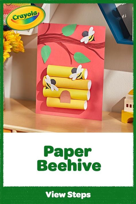 Beehive Craft, Bee Hive Craft, Honeybee Art, Library Crafts, Paper Craft For Kids, Honey Bee Hives, Bee Hives, Bee's Knees, Kids Create