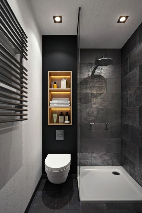 Small Dark Bathroom Ideas: Making the Most of Limited Space Introduction When it comes to designing a bathroom, many homeowners find themselves with a small, dark space to work with. While this may seem like a challenge, it’s important to remember that with the right approach, you can create a beautiful and functional bathroom that feels spacious and welcoming. In this article, we’ll share some of our favorite small dark bathroom ideas to help you get started. Lighting These Small Narrow Bathroom Layout, Small Dark Bathroom, Bathroom Dimensions, Dark Bathrooms, Bad Inspiration, Diy Bathroom Remodel, Bathroom Remodel Shower, Bathroom Design Luxury, Trendy Bathroom