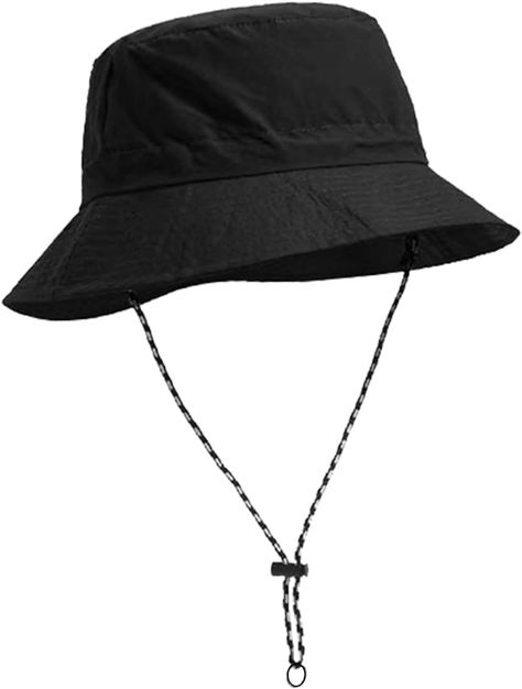 Elkflee Outdoor Waterproof Bucket Hat UPF 50+ Sun Hats Wide Brim Boonie Hat Portable Foldable UV Protection Fishing Hat with String for Men Women Hunting Camping Walking Hiking Golf Fishing (Black) : Amazon.co.uk: Fashion Women Hunting, Hiking Hat, Boonie Hat, Hunting Women, Mens Bucket Hats, Fishing Hat, Travel Pouch, Uk Fashion, Waterproof Fabric