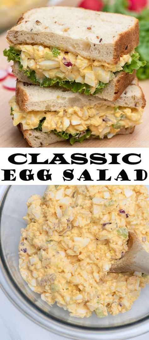 Classic Sandwiches, Sandwich Spread Recipes, Egg Salad Recipe Easy, Recipe Sandwich, Classic Egg Salad Recipe, Egg Salad Recipe Healthy, Egg Salad Sandwich Recipe, Best Egg Salad Recipe, Egg Egg