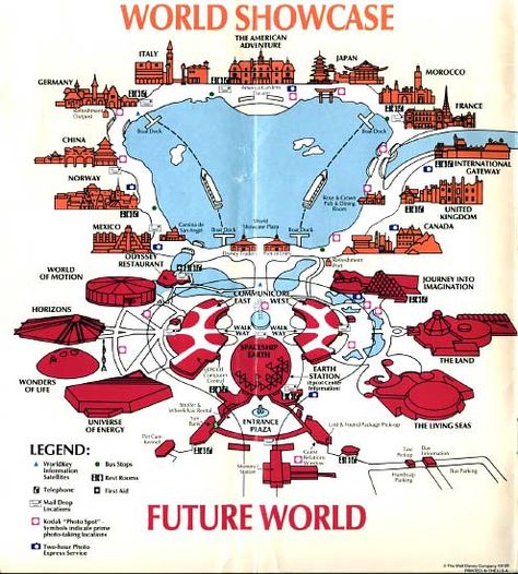 Epcot 1991 Epcot Map, Vintage Epcot, Disney Map, Theme Park Map, Disney Tourist Blog, Epcot Center, Disney World Epcot, Retro Disney, Disney Memories