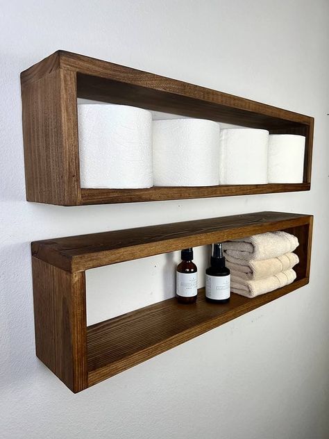 Rectangle Shelf, Modern Toilet Paper Holders, Wood Shelves Kitchen, Regal Bad, Minimalist Mid Century Modern, Interior Design Per La Casa, Storage Kitchen, Hus Inspiration, Bathroom Shelves