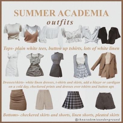 Aesthetically pleasing Summer Academia Fits Summer Academia Outfits, Light Academia Outfits, Academia Aesthetic Outfit, Academia Clothes, Dark Academia Outfits, Dark Academia Style, Dark Academia Outfit, Light Academia Aesthetic, Academia Outfit