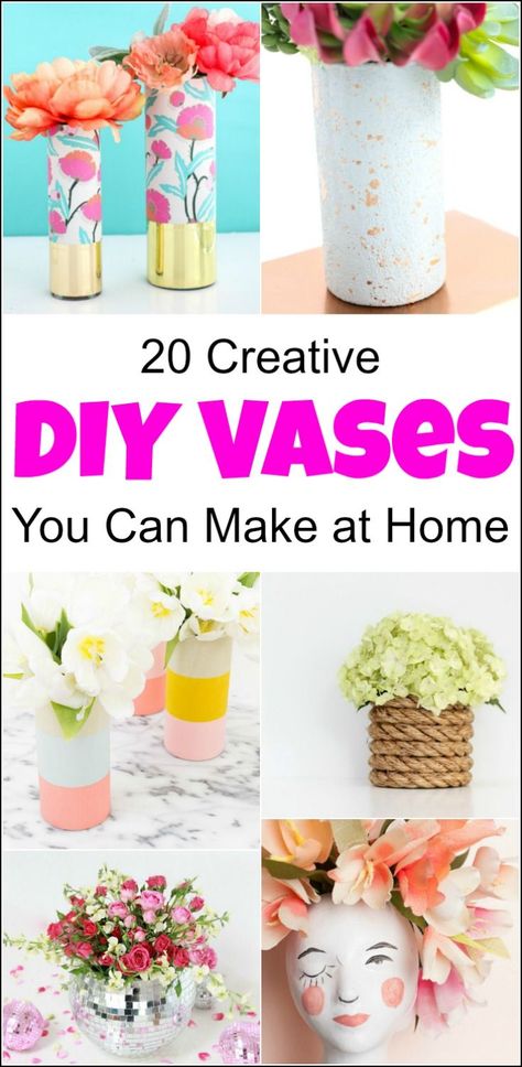 unique diy vase ideas to make     #diy #homedecor Upcycling, Diy Vase Ideas, Diy Vase Decor, Diy Vases, Vase Ideas, Flower Vase Diy, Flower Vases Decoration, Vase Crafts, Wooden Vase