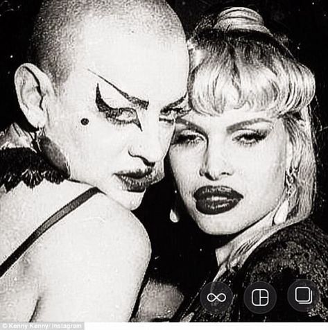 Kenny and Amanda Lepore pose in Limelight in the 1990s; he says that, after the Melendez killing, it 'was a very dark time' and 'nobody wanted to know us' Amanda Lepore 90s, Club Kids 90s, Club Kids Fashion, Variety Art, City Nightlife, Blitz Kids, Amanda Lepore, Jamie King, Nan Goldin