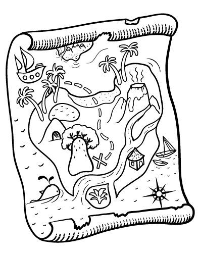 Free Map Coloring Pages Treasure Maps For Kids, World Map Coloring Page, Free Printable World Map, Pirate Coloring Pages, Pirate Treasure Maps, Free Kids Coloring Pages, Pirate Maps, Geography For Kids, Superhero Coloring