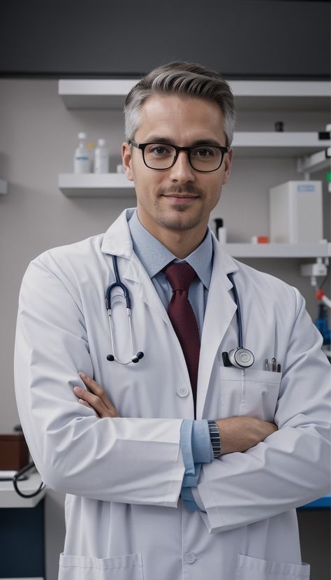 a man in a lab coat standing with his arms crossed, medical background, digital health, health supporter, medical drawing, male physician, medical doctor, health, wearing a white lab coat, healthcare worker, clean medical environment, medical depiction, doctor, medical illustration, (doctor), medical, digital medical equipment, medical supplies, imaginfx, medical reference, white coat Doctors Portrait Photography, Doctor Portrait Photography, Dream Doctor, Doctor Portrait, Old Doctor, Mens Doctor, Medical Reference, Foto Doctor, Professional Profile Pictures