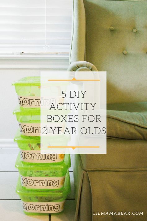 Activity boxes are the best way to effortlessly entertain and educate your toddler each and every day! Here are 5 easy activity boxes for two year olds Montessori, Diy Two Year Old Activities, Morning Activity Boxes, Toddler Invitation To Play, Morning Boxes Toddler, Activity Boxes For Toddlers, Morning Boxes Preschool, Toddler Morning Activities, Morning Activities For Toddlers