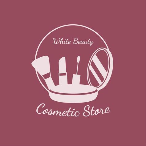 White beauty store logo cosmetics Nail Salon Design, Beauty Store Logo, Tool Logo Design, Beauty Logo Makeup, Logo Online Shop, Cosmetic Logo, Makeup Artist Logo, Makeup Logo, Store Logo