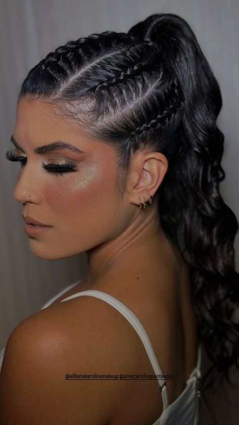 25 Effortlessly Cool Back-to-School Braids Perfect For Chic Girls Sleek Braid Hairstyles, Wedding Guest Hairstyles Braids, Brades Hair, Dance Competition Hair, Hairstyle Examples, New Semester, Competition Hair, Rave Hair, Half Up Half Down Wedding