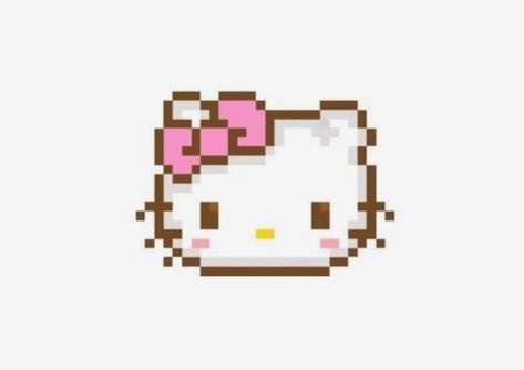 Pixel Art, Art, Hello Kitty, Pink, Hello Kitty Pixel, Sanrio Hello Kitty, Kitty