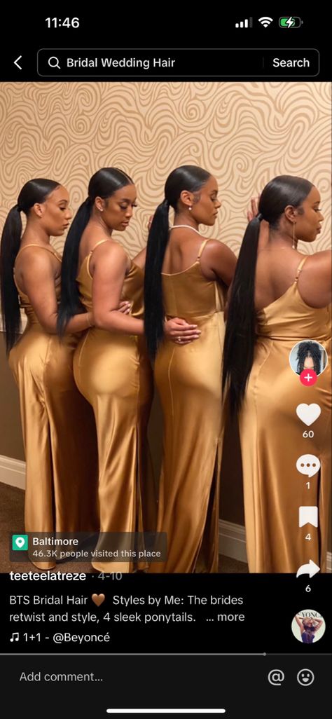 Middle Part Ponytail Bridesmaid, Bridesmaids Ponytail Hairstyles Black Women, Braids Maids Hairstyles, Black Bridesmaids Ponytail Hairstyles, Bridesmaid Hair Black Women Ponytail, Slick Ponytail Bridesmaid Hair, Bridesmaid Hair Ponytail Black Women, Bridesmaid Black Hairstyles, Bridesmaids Hairstyles Black