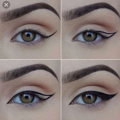 How to do winged eyeliner step by step Läskig Halloween, How To Do Winged Eyeliner, Cat Eye Makeup Tutorial, Khol Eyeliner, Winged Eyeliner Makeup, Perfect Winged Eyeliner, Eyeliner Tips, Winged Eyeliner Tutorial, Makeup Tumblr