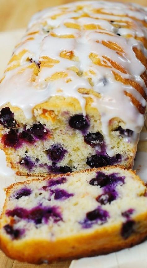 Glaze, Blueberry Lemon Bread, Breakfast Blueberry, Lemon Blueberry Bread, Lemon Bread, Blueberry Bread, Lemon Glaze, Blueberry Lemon, Lemon Blueberry